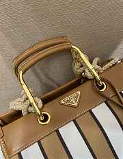 Bagsaaa Prada large printed canvas and leather tote bag in a striped pattern 1BG561 - 35cm - 2