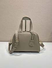 Bagsaaa Prada Medium leather top-handle bag 1BB149 Clay Grey - 28cm - 1