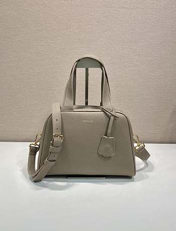Bagsaaa Prada Medium leather top-handle bag 1BB149 Clay Grey - 28cm