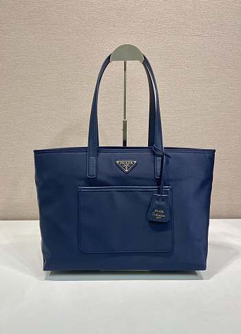 Bagsaaa Prada Re-Edition 1978 medium Re-Nylon and Saffiano leather tote bag 1BG555 navy blue - 35cm