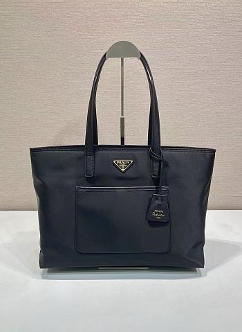 Bagsaaa Prada Re-Edition 1978 medium Re-Nylon and Saffiano leather tote bag 1BG555 black - 35cm