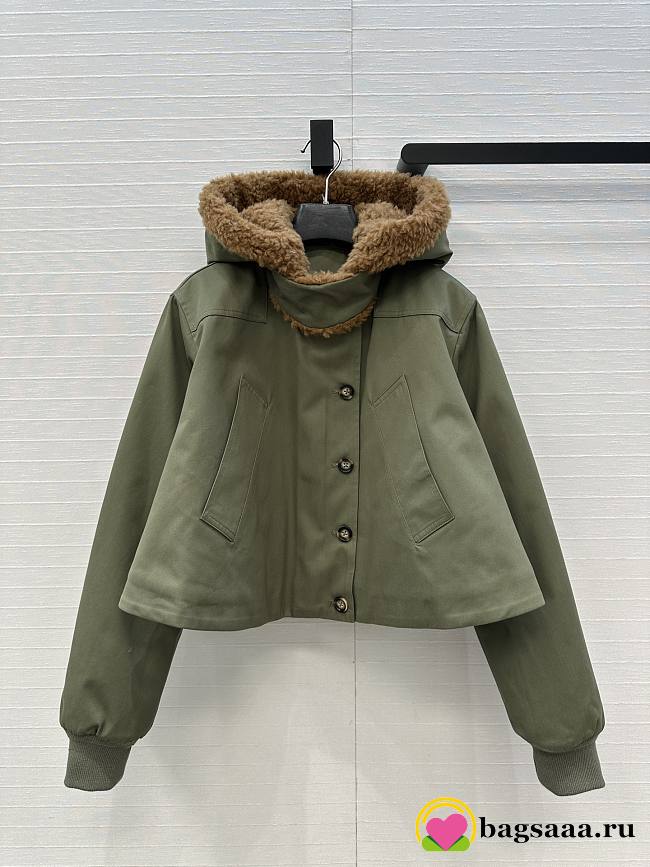 Bagsaaa Loewe Short Parka in cotton green - 1