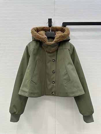 Bagsaaa Loewe Short Parka in cotton green