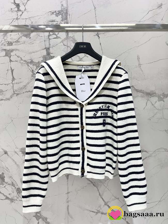 Bagsaaa Dior Marinière cardigan D-Stripes motif - 1
