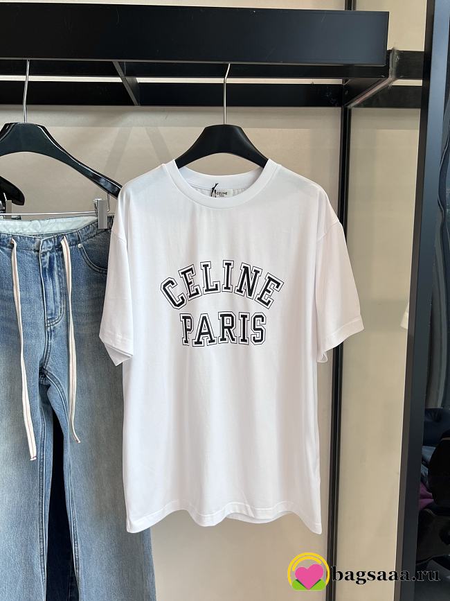 Bagsaaa Celine Loose T-shirt in cotton jersey white - 1