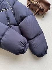 Bagsaaa Miu Miu down jacket with high collar and a cropped length navy blue - 4