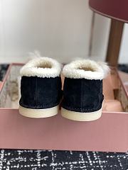 Bagsaaa Miu Miu Suede Shearling Slippers black - 4