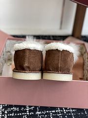 Bagsaaa Miu Miu Suede Shearling Slippers brown - 2