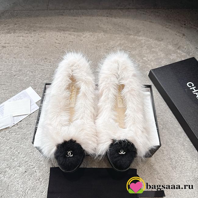 Bagsaaa Chanel ballerina flats mixed shearling - 1