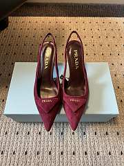 Bagsaaa Prada Suede Slingback Pumps dark red - 1
