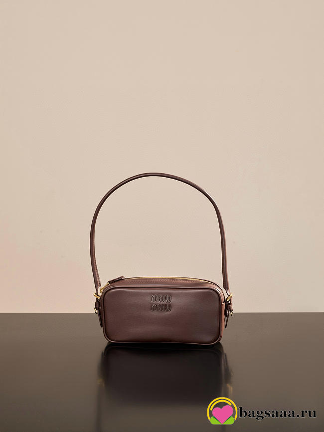 Bagsaaa Miu Miu Leather pouch 5NE024 Briarwood - 20cm - 1