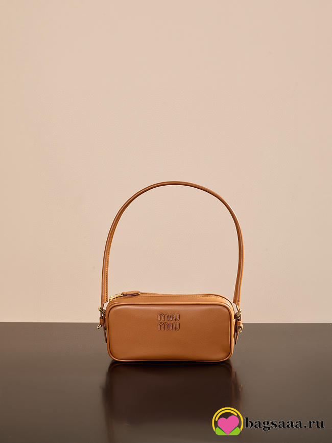 Bagsaaa Miu Miu Leather pouch 5NE024 Brown - 20cm - 1