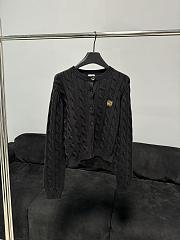 Bagsaaa Loewe Anagram cable-knit cotton cardigan black - 1