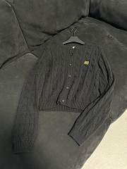 Bagsaaa Loewe Anagram cable-knit cotton cardigan black - 3