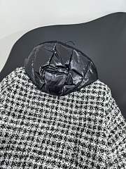 Moncler Andronne tweed hooded short down jacket in white and black - 4