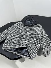 Moncler Andronne tweed hooded short down jacket in white and black - 2