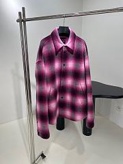 Bagsaaa Balenciaga check-print padded wool shirt pink - 1