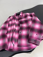 Bagsaaa Balenciaga check-print padded wool shirt pink - 3