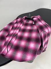Bagsaaa Balenciaga check-print padded wool shirt pink - 4