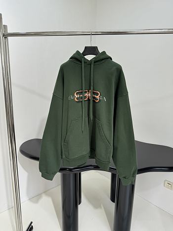 Bagsaaa Balenciaga green hoodie with a shaded logo effect