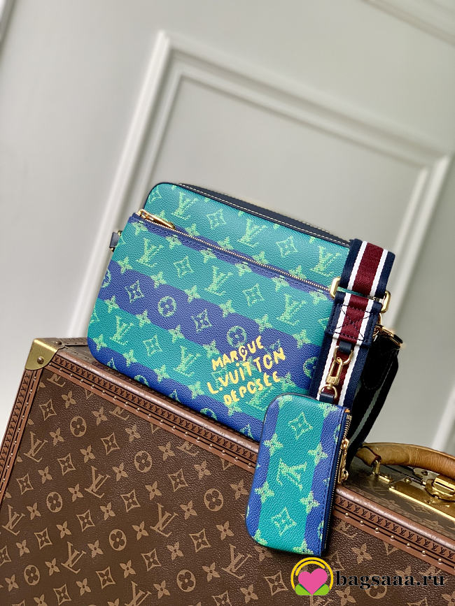 Bagsaaa LV M26026 Trio Messenger Blue Stripes - 25cm - 1