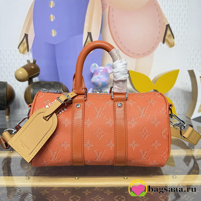 Bagsaaa LV M26818 Keepall Bandoulière 25 Orange - 25cm - 1