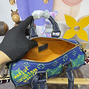 Bagsaaa LV M25786 Keepall Bandoulière 25 Blue Stripes - 25cm - 4