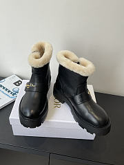 Bagsaaa DiorAlps D-Quest Ankle Boot Black Grained Calfskin and White Lambskin Shearling - 3
