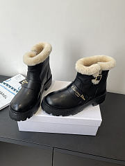 Bagsaaa DiorAlps D-Quest Ankle Boot Black Grained Calfskin and White Lambskin Shearling - 2