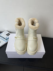 Bagsaaa DiorAlps D-Quest Ankle Boot White Grained Calfskin and Shearling - 3