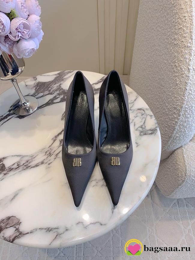 Bagsaaa Balenciaga Avenue 90 satin pumps black - 7cm - 1