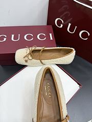 Bagsaaa Women's Gucci Horsebit ballet flat Light beige merino wool 839411  - 2