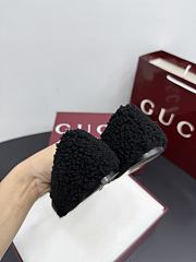 Bagsaaa Women's Gucci Horsebit ballet flat black wool 839411 - 3