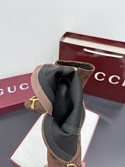 Bagsaaa Gucci Women's ankle boot with half Horsebit 849549 brown suede - 4