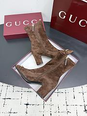Bagsaaa Gucci Women's ankle boot with half Horsebit 849549 brown suede - 3