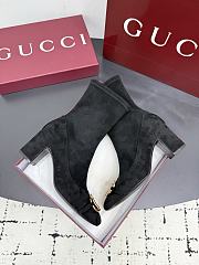 Bagsaaa Gucci Women's ankle boot with half Horsebit 849549 black suede - 3