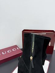 Bagsaaa Gucci Women's ankle boot with half Horsebit 849549 black suede - 2