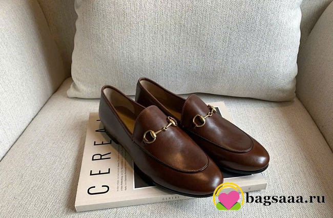 Bagsaaa Gucci Women’s Jordaan Loafers brown - 1