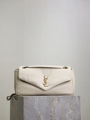 Bagsaaa YSL Calypso Medium In Grained Lambskin 800916 Off White - 30cm