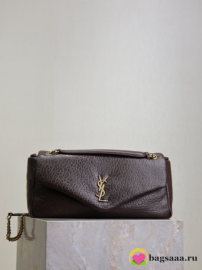 Bagsaaa YSL Calypso Medium In Grained Lambskin 800916 Dark Brown - 30cm - 1