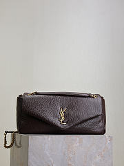 Bagsaaa YSL Calypso Medium In Grained Lambskin 800916 Dark Brown - 30cm - 1