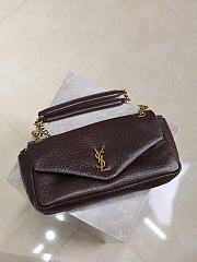 Bagsaaa YSL Calypso Medium In Grained Lambskin 800916 Dark Brown - 30cm - 4