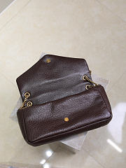 Bagsaaa YSL Calypso Medium In Grained Lambskin 800916 Dark Brown - 30cm - 3