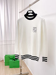 Bagsaaa Loewe Anagram sweater in a wool blend with contrast striped white - 1