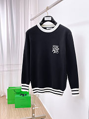 Bagsaaa Loewe Anagram sweater in a wool blend with contrast striped black - 1