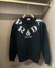 Bagsaaa Prada black logo-intarsia wool-cashmere jumper black - 1