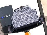 Bagsaaa Dior Saddle Backpack with Flap Blue Dior Oblique Jacquard and Blue Grained Calfskin - 41cm - 3