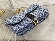 Bagsaaa Dior Medium Saddle Pouch with Chain Blue Denim Dior Oblique Jacquard - 21.5cm - 4