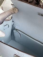 Bagsaaa Hermes Kelly Light Blue Silver Hardware Epsom - 25cm - 4
