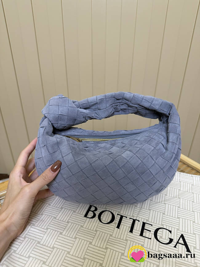 Bagsaaa Bottega Veneta Jodie bag in blue suede - 26cm - 1